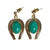 Vintage Jade Green Peking Glass Style Dangling Drop Earrings
