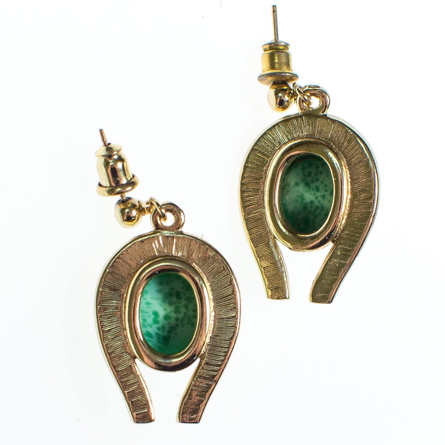 Vintage Jade Green Peking Glass Style Dangling Drop Earrings by 1970s - Vintage Meet Modern Vintage Jewelry - Chicago, Illinois - #oldhollywoodglamour #vintagemeetmodern #designervintage #jewelrybox #antiquejewelry #vintagejewelry