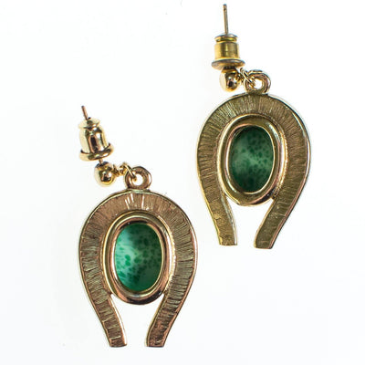 Vintage Jade Green Peking Glass Style Dangling Drop Earrings by 1970s - Vintage Meet Modern Vintage Jewelry - Chicago, Illinois - #oldhollywoodglamour #vintagemeetmodern #designervintage #jewelrybox #antiquejewelry #vintagejewelry