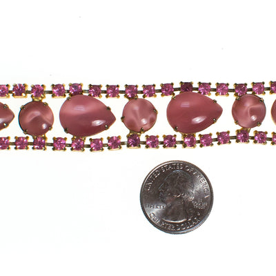 Vintage Pink Crystal and Moonglow Rhinestone Bracelet by 1960s - Vintage Meet Modern Vintage Jewelry - Chicago, Illinois - #oldhollywoodglamour #vintagemeetmodern #designervintage #jewelrybox #antiquejewelry #vintagejewelry