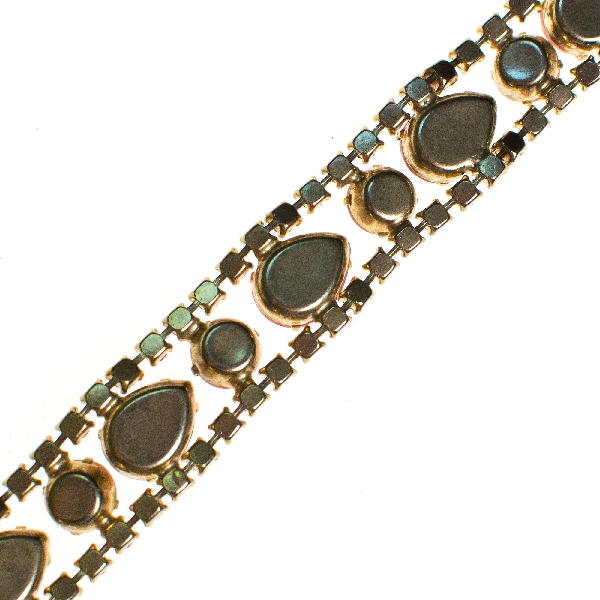 Vintage Pink Crystal and Moonglow Rhinestone Bracelet by 1960s - Vintage Meet Modern Vintage Jewelry - Chicago, Illinois - #oldhollywoodglamour #vintagemeetmodern #designervintage #jewelrybox #antiquejewelry #vintagejewelry