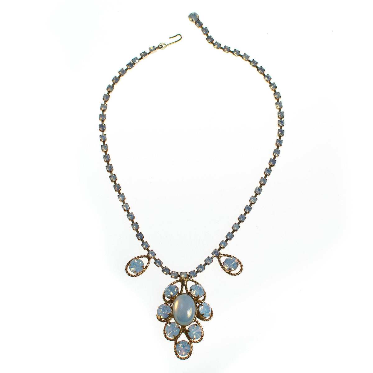 Vintage 1960s Opaline Rhinestone Necklace