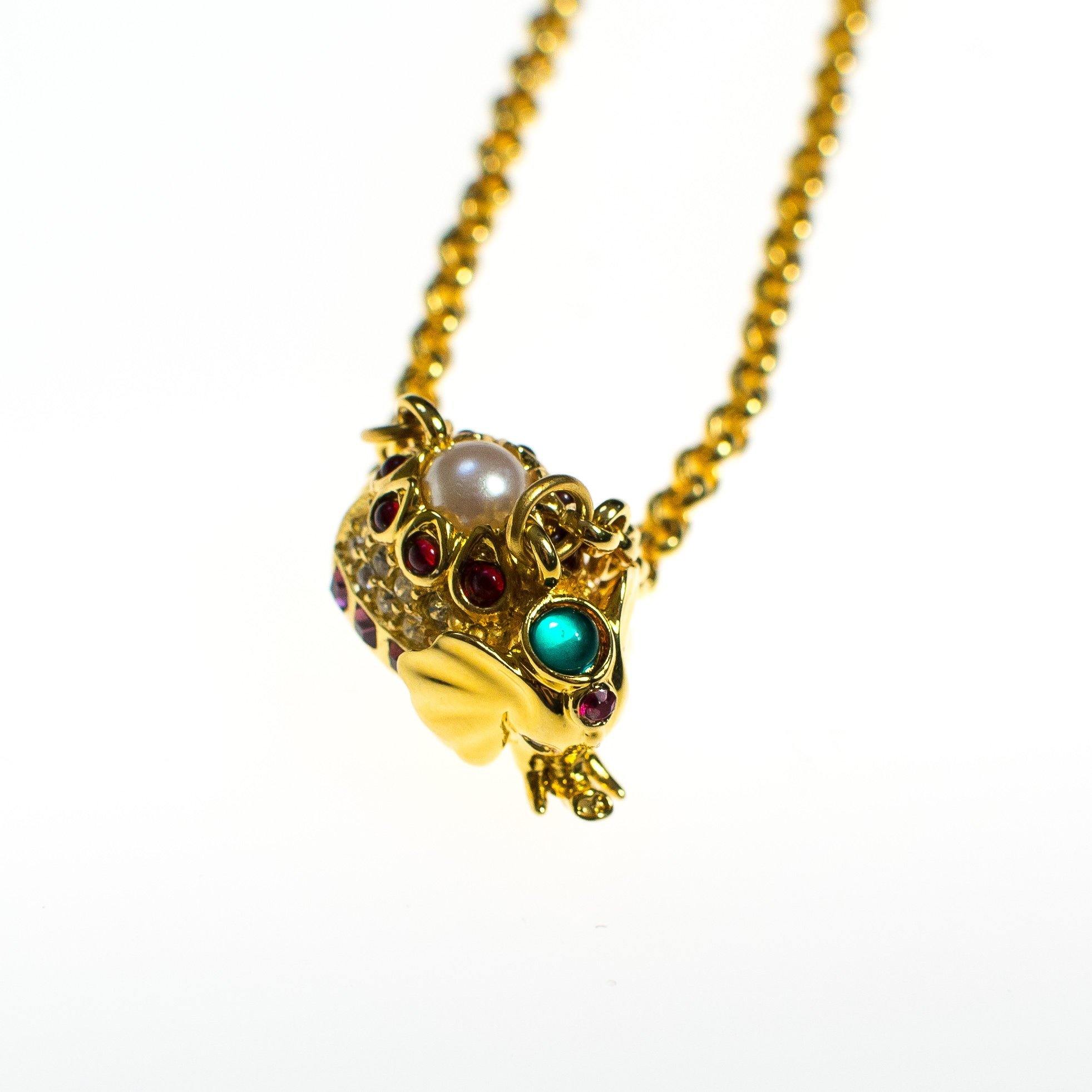 Vintage Joan Rivers Necklace, Elephant with Rhinestones, Gold Tone by Joan Rivers - Vintage Meet Modern Vintage Jewelry - Chicago, Illinois - #oldhollywoodglamour #vintagemeetmodern #designervintage #jewelrybox #antiquejewelry #vintagejewelry