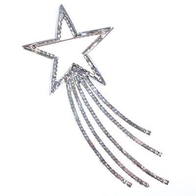 Vintage 1980s Rhinestone Shooting Star Brooch by 1980s - Vintage Meet Modern Vintage Jewelry - Chicago, Illinois - #oldhollywoodglamour #vintagemeetmodern #designervintage #jewelrybox #antiquejewelry #vintagejewelry