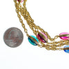 Vintage Swarovski Altier Caged Crystal Bead Multi Strand Necklace Gold With Jewel Tones by Swarovski - Vintage Meet Modern Vintage Jewelry - Chicago, Illinois - #oldhollywoodglamour #vintagemeetmodern #designervintage #jewelrybox #antiquejewelry #vintagejewelry
