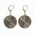 Vintage Crimped Medallion Rhinestone Disc Dangling Statement Earrings