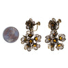 Vintage Gilt Caged Petal Flower Statement Earrings with Amber Crystal Centers by 1950s - Vintage Meet Modern Vintage Jewelry - Chicago, Illinois - #oldhollywoodglamour #vintagemeetmodern #designervintage #jewelrybox #antiquejewelry #vintagejewelry