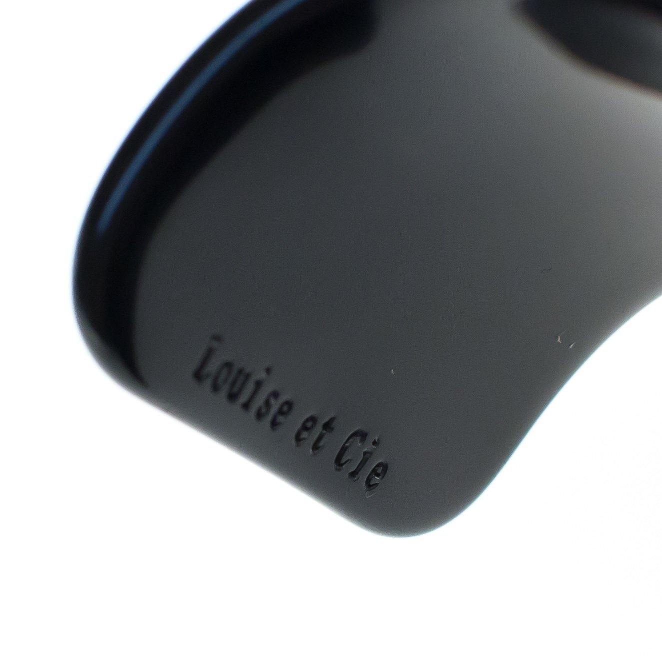 Vintage Louise et Cie Black Lucite Cuff with Gold Rhinestone Stars by Louise et Cie - Vintage Meet Modern Vintage Jewelry - Chicago, Illinois - #oldhollywoodglamour #vintagemeetmodern #designervintage #jewelrybox #antiquejewelry #vintagejewelry