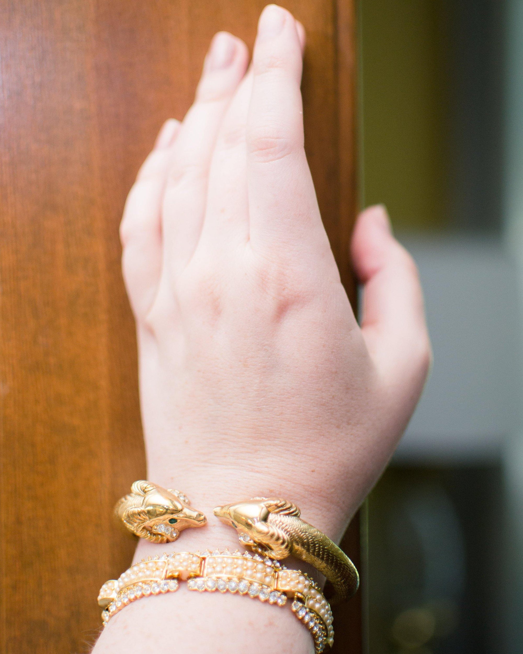 Vintage Joan Rivers Pearl and Rhinestone Line Style Bracelet by Joan Rivers - Vintage Meet Modern Vintage Jewelry - Chicago, Illinois - #oldhollywoodglamour #vintagemeetmodern #designervintage #jewelrybox #antiquejewelry #vintagejewelry
