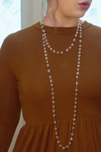 Vintage Art Deco Cut Crystal and Silver Sautoir Flapper Length Necklace by Art Deco - Vintage Meet Modern Vintage Jewelry - Chicago, Illinois - #oldhollywoodglamour #vintagemeetmodern #designervintage #jewelrybox #antiquejewelry #vintagejewelry