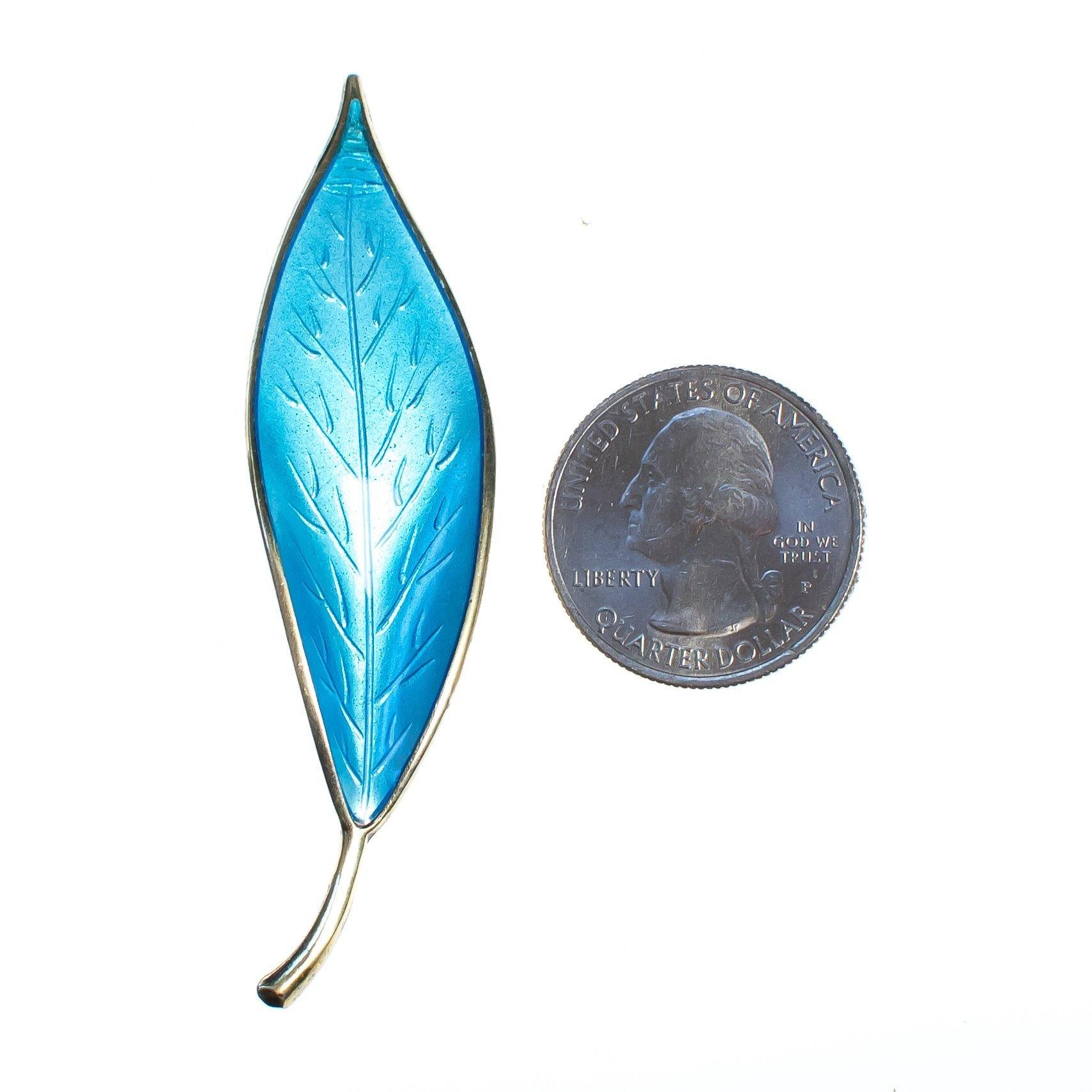 Vintage David Andersen Norway Sterling Willy Winnaess Silver Blue Leaf Brooch by David Andersen - Vintage Meet Modern Vintage Jewelry - Chicago, Illinois - #oldhollywoodglamour #vintagemeetmodern #designervintage #jewelrybox #antiquejewelry #vintagejewelry