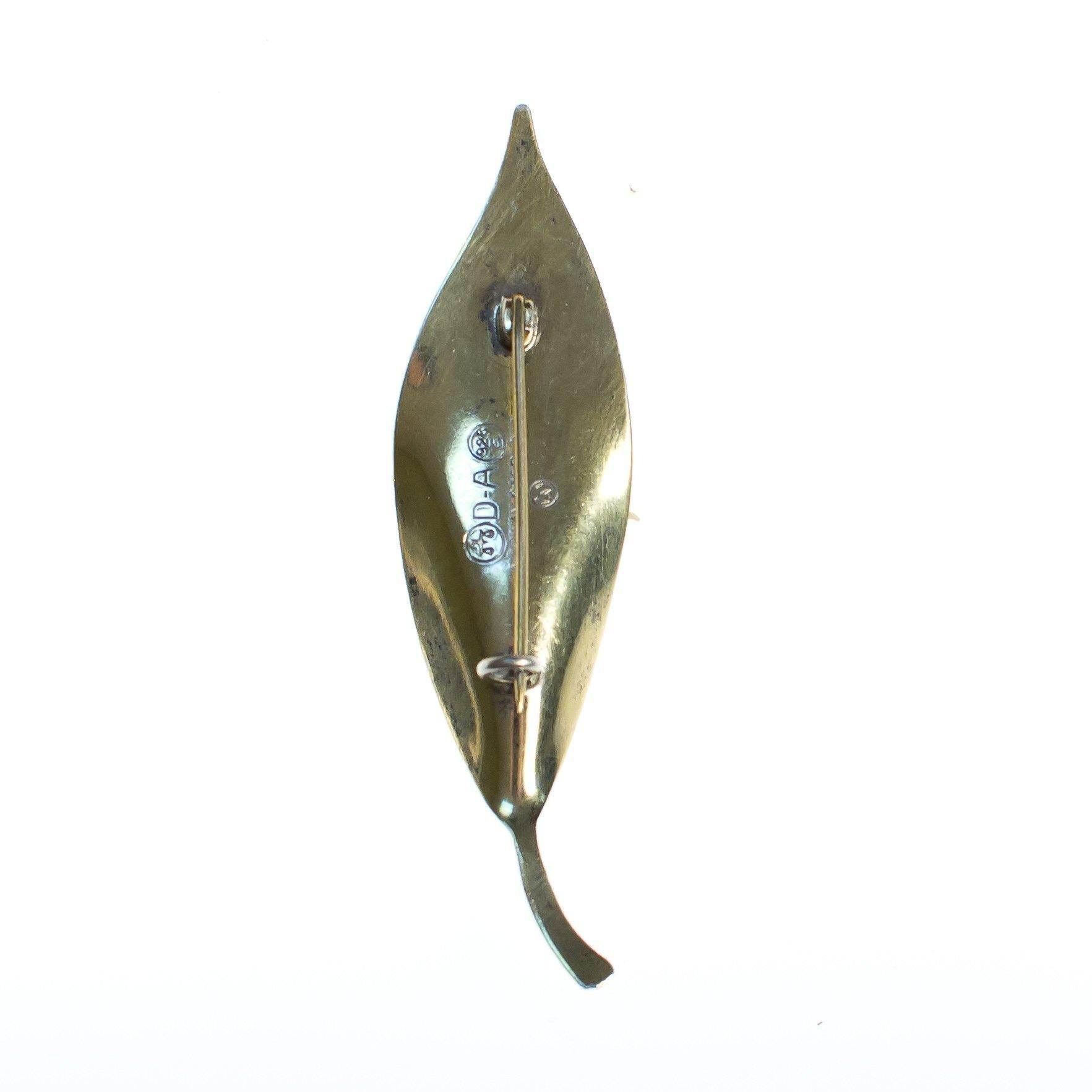 Vintage David Andersen Norway Sterling Willy Winnaess Silver Blue Leaf Brooch by David Andersen - Vintage Meet Modern Vintage Jewelry - Chicago, Illinois - #oldhollywoodglamour #vintagemeetmodern #designervintage #jewelrybox #antiquejewelry #vintagejewelry