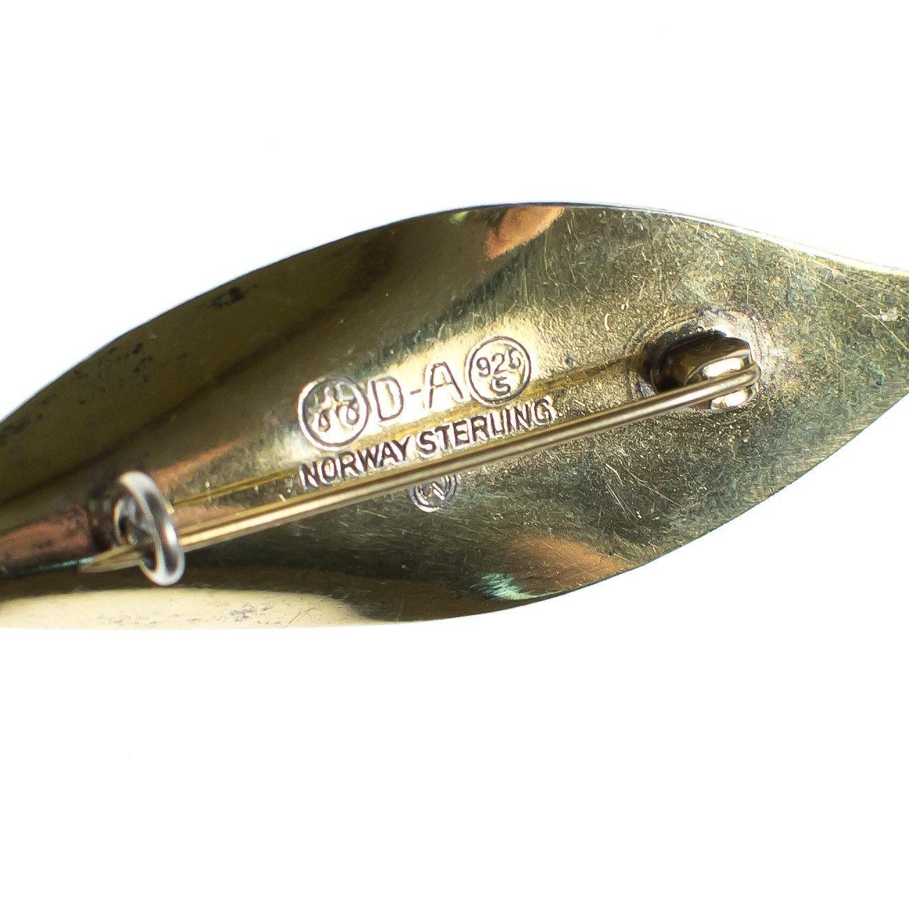 Vintage David Andersen Norway Sterling Willy Winnaess Silver Blue Leaf Brooch by David Andersen - Vintage Meet Modern Vintage Jewelry - Chicago, Illinois - #oldhollywoodglamour #vintagemeetmodern #designervintage #jewelrybox #antiquejewelry #vintagejewelry