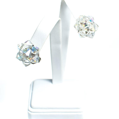 Vintage Aurora Borealis Rhinestone Cluster Clip On Earrings by Aurora Borealis - Vintage Meet Modern Vintage Jewelry - Chicago, Illinois - #oldhollywoodglamour #vintagemeetmodern #designervintage #jewelrybox #antiquejewelry #vintagejewelry