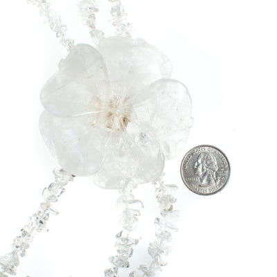 Vintage One of a kind Faceted Quartz Flower Necklace with Faceted Crystal by Artisan - Vintage Meet Modern Vintage Jewelry - Chicago, Illinois - #oldhollywoodglamour #vintagemeetmodern #designervintage #jewelrybox #antiquejewelry #vintagejewelry