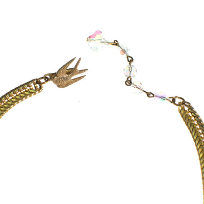 Vintage Looped Aurora Borealis Crystal Bead Bib Statement Necklace by 1950s - Vintage Meet Modern Vintage Jewelry - Chicago, Illinois - #oldhollywoodglamour #vintagemeetmodern #designervintage #jewelrybox #antiquejewelry #vintagejewelry