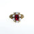 Vintage Avon Ruby Red Crystal and Faux Pearl Cocktail Statement Ring
