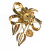 Vintage 1940s Floral Bouquet Brooch with Diamante Crystal Rhinestones, Gold Flower Pin by 1940s - Vintage Meet Modern Vintage Jewelry - Chicago, Illinois - #oldhollywoodglamour #vintagemeetmodern #designervintage #jewelrybox #antiquejewelry #vintagejewelry