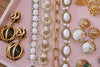 Vintage Hattie Carnegie Gold Tone Bracelet, White Gemstones, Smoke Rhinestones by Hattie Carnegie - Vintage Meet Modern Vintage Jewelry - Chicago, Illinois - #oldhollywoodglamour #vintagemeetmodern #designervintage #jewelrybox #antiquejewelry #vintagejewelry