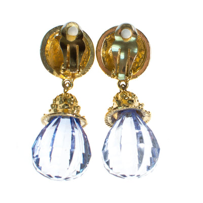 Vintage 1980s Crystal Lucite Chandelier Drop Statement Earrings by 1980s - Vintage Meet Modern Vintage Jewelry - Chicago, Illinois - #oldhollywoodglamour #vintagemeetmodern #designervintage #jewelrybox #antiquejewelry #vintagejewelry