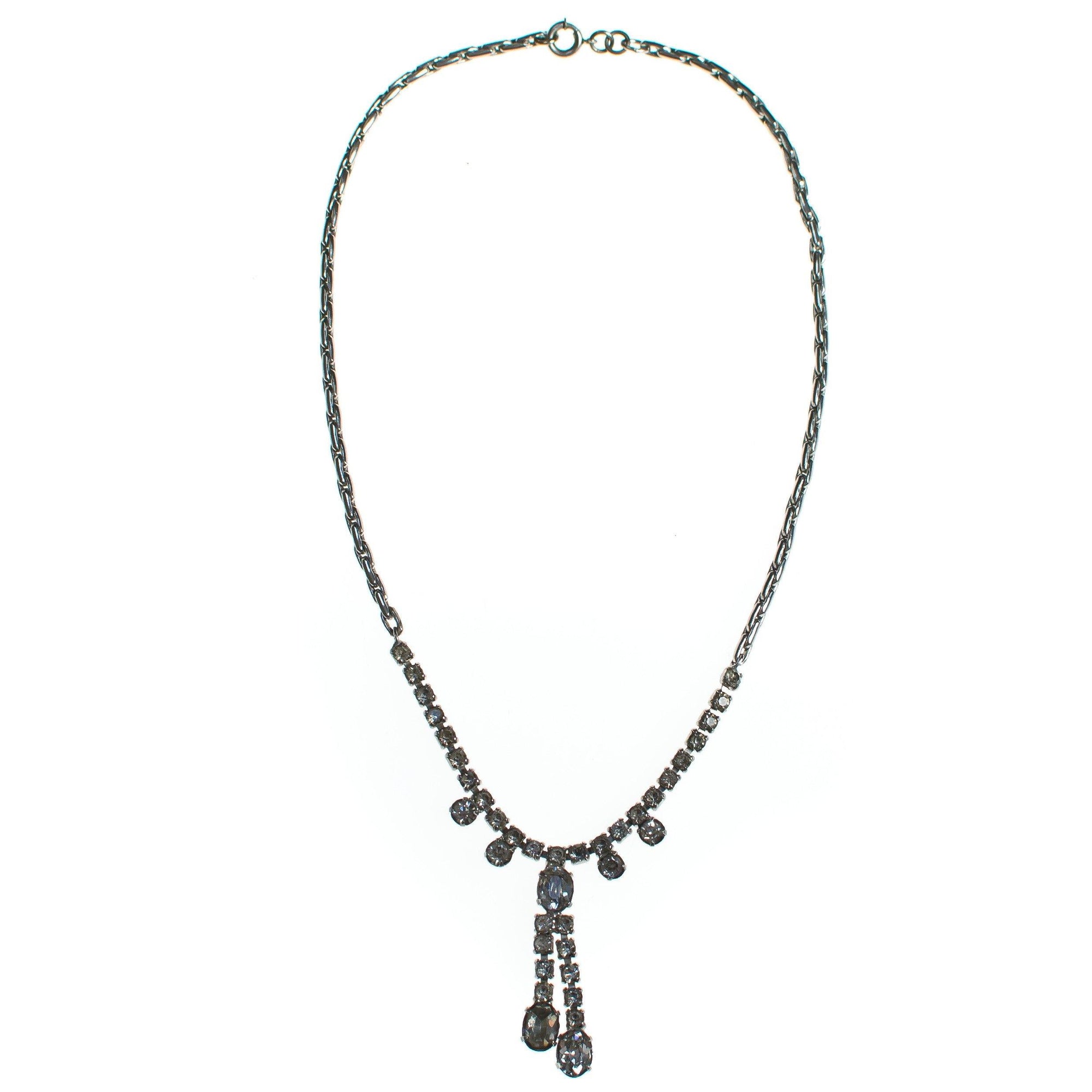 Vintage Art Deco Rhinestone Necklace by Art Deco - Vintage Meet Modern Vintage Jewelry - Chicago, Illinois - #oldhollywoodglamour #vintagemeetmodern #designervintage #jewelrybox #antiquejewelry #vintagejewelry