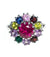 Vintage Rainbow Gemstone Sterling Silver Statement Ring Ruby Sapphire Pink Tourmaline Peridot Citrine Size 6