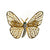 Vintage Capri Gold Butterfly Brooch with Pave Rhinestones and Emerald Crystal Eyes