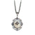 Vintage Edwardian Revival Mother of Pearl Pendant Silver Necklace, Long Pendant Necklace