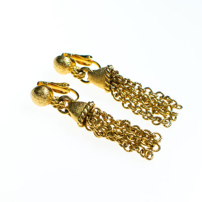 Vintage Gold Tassel Earrings by 1960s - Vintage Meet Modern Vintage Jewelry - Chicago, Illinois - #oldhollywoodglamour #vintagemeetmodern #designervintage #jewelrybox #antiquejewelry #vintagejewelry