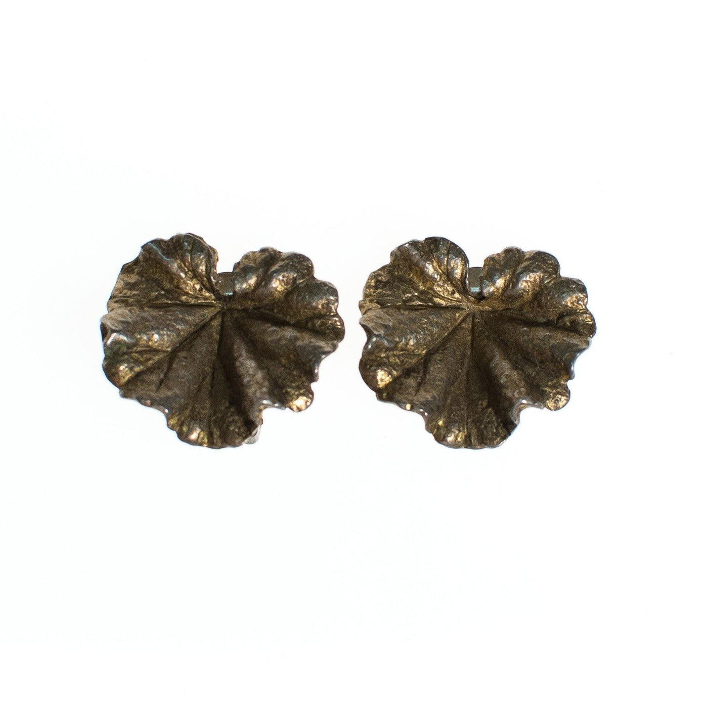 Vintage Napier Ginkgo Sterling Silver Earrings, Clip On