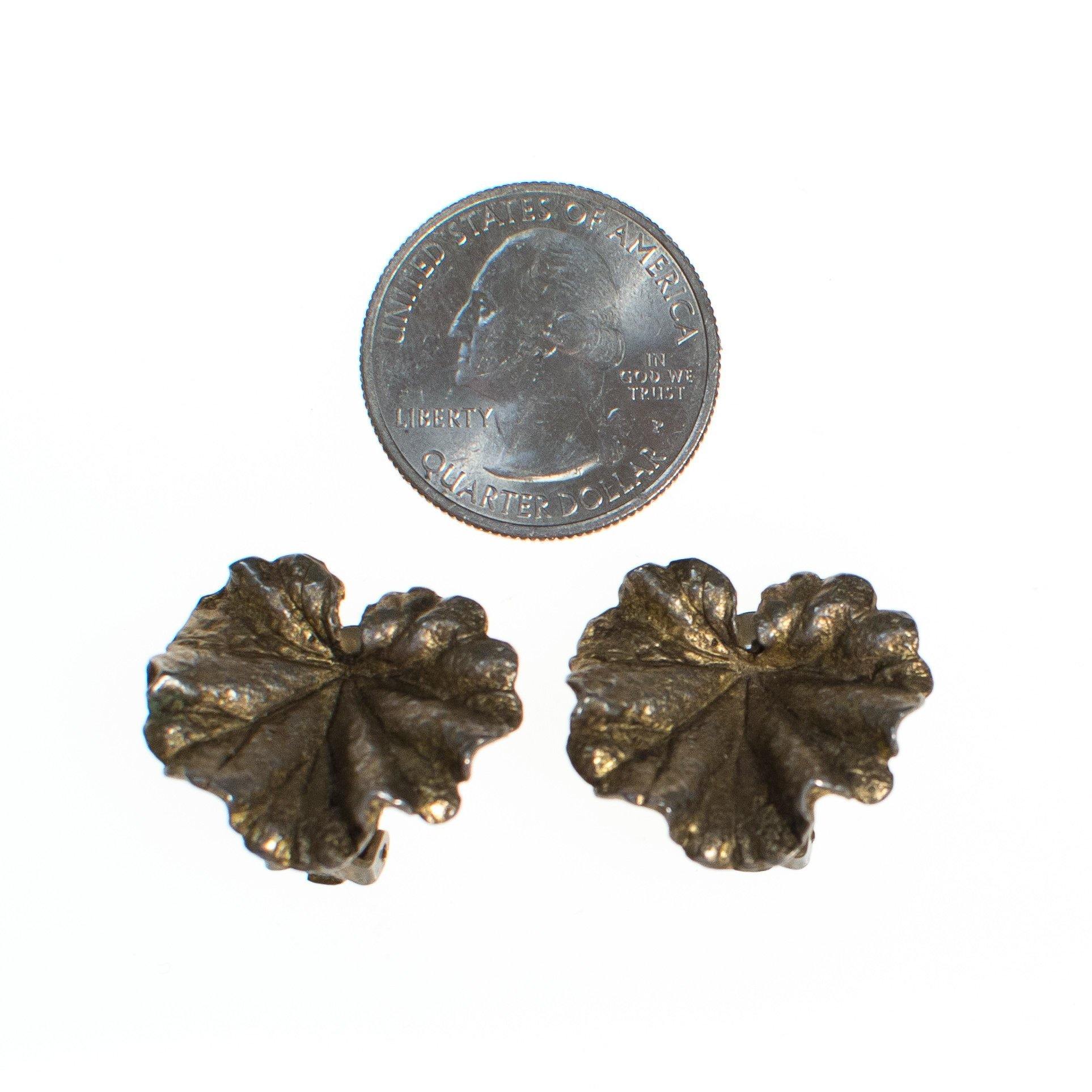 Vintage Napier Ginkgo Sterling Silver Earrings, Clip On by Napier - Vintage Meet Modern Vintage Jewelry - Chicago, Illinois - #oldhollywoodglamour #vintagemeetmodern #designervintage #jewelrybox #antiquejewelry #vintagejewelry