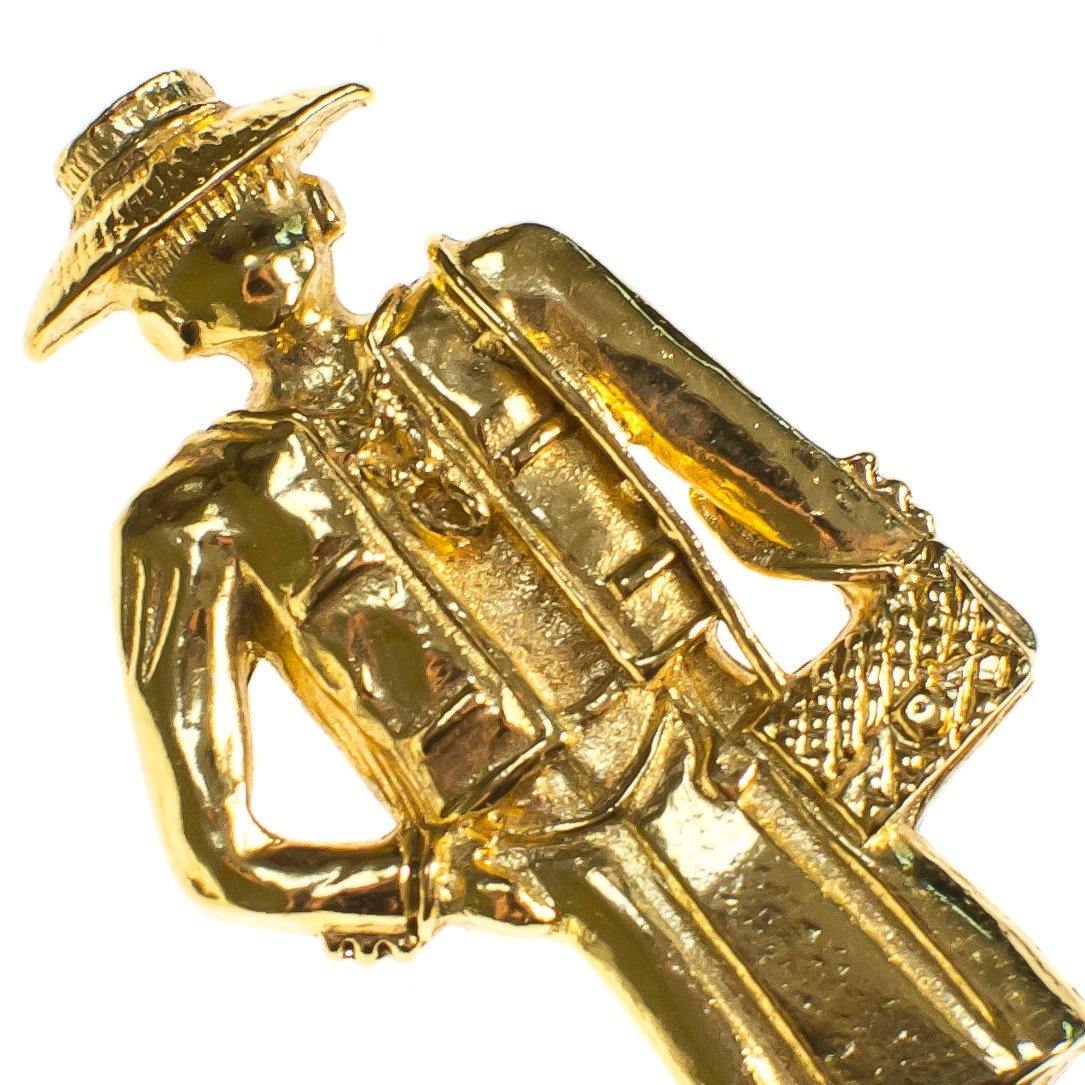 Vintage Authentic Coco Chanel Mademoiselle Gold Brooch by Chanel - Vintage Meet Modern Vintage Jewelry - Chicago, Illinois - #oldhollywoodglamour #vintagemeetmodern #designervintage #jewelrybox #antiquejewelry #vintagejewelry