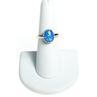 Vintage Blue Glitter Lucite Statement Ring by Vintage Meet Modern - Vintage Meet Modern Vintage Jewelry - Chicago, Illinois - #oldhollywoodglamour #vintagemeetmodern #designervintage #jewelrybox #antiquejewelry #vintagejewelry