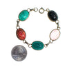 Vintage Semi Precious Gemstone Scarab Bracelet Quartz, Onyx, Jade, Rose Quartz by 1960s - Vintage Meet Modern Vintage Jewelry - Chicago, Illinois - #oldhollywoodglamour #vintagemeetmodern #designervintage #jewelrybox #antiquejewelry #vintagejewelry