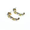 Vintage Lemon Citrine and Diamond 18kt Gold Over Sterling Silver Half Hoop Earrings by Lemon Citrine - Vintage Meet Modern Vintage Jewelry - Chicago, Illinois - #oldhollywoodglamour #vintagemeetmodern #designervintage #jewelrybox #antiquejewelry #vintagejewelry