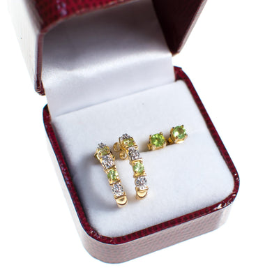 Vintage Lemon Citrine and Diamond 18kt Gold Over Sterling Silver Half Hoop Earrings by Lemon Citrine - Vintage Meet Modern Vintage Jewelry - Chicago, Illinois - #oldhollywoodglamour #vintagemeetmodern #designervintage #jewelrybox #antiquejewelry #vintagejewelry