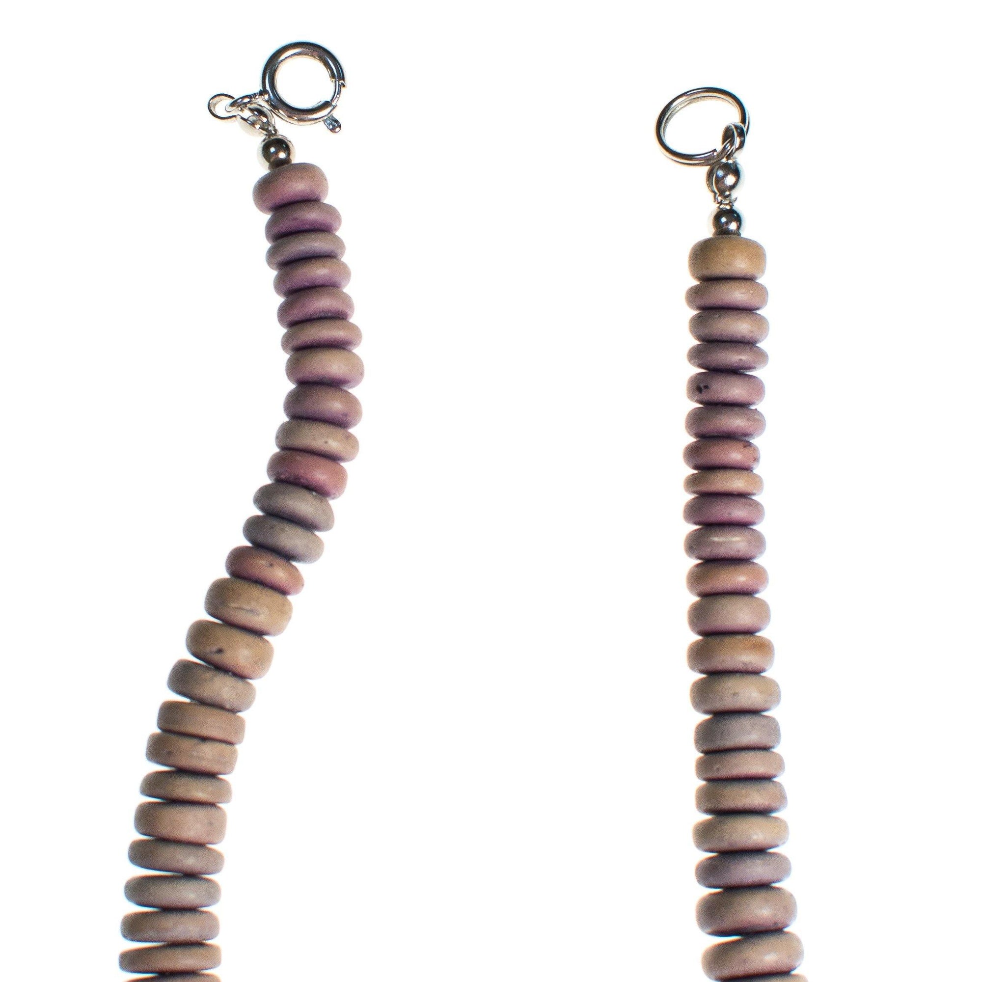 Vintage Chunky Lavender Dyed Wood Disc Beads Graduated Necklace by Artisan - Vintage Meet Modern Vintage Jewelry - Chicago, Illinois - #oldhollywoodglamour #vintagemeetmodern #designervintage #jewelrybox #antiquejewelry #vintagejewelry