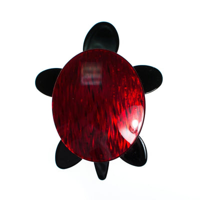 Vintage 1980s Acrylic Lucite Red and Black Turtle Brooch by 1980s - Vintage Meet Modern Vintage Jewelry - Chicago, Illinois - #oldhollywoodglamour #vintagemeetmodern #designervintage #jewelrybox #antiquejewelry #vintagejewelry