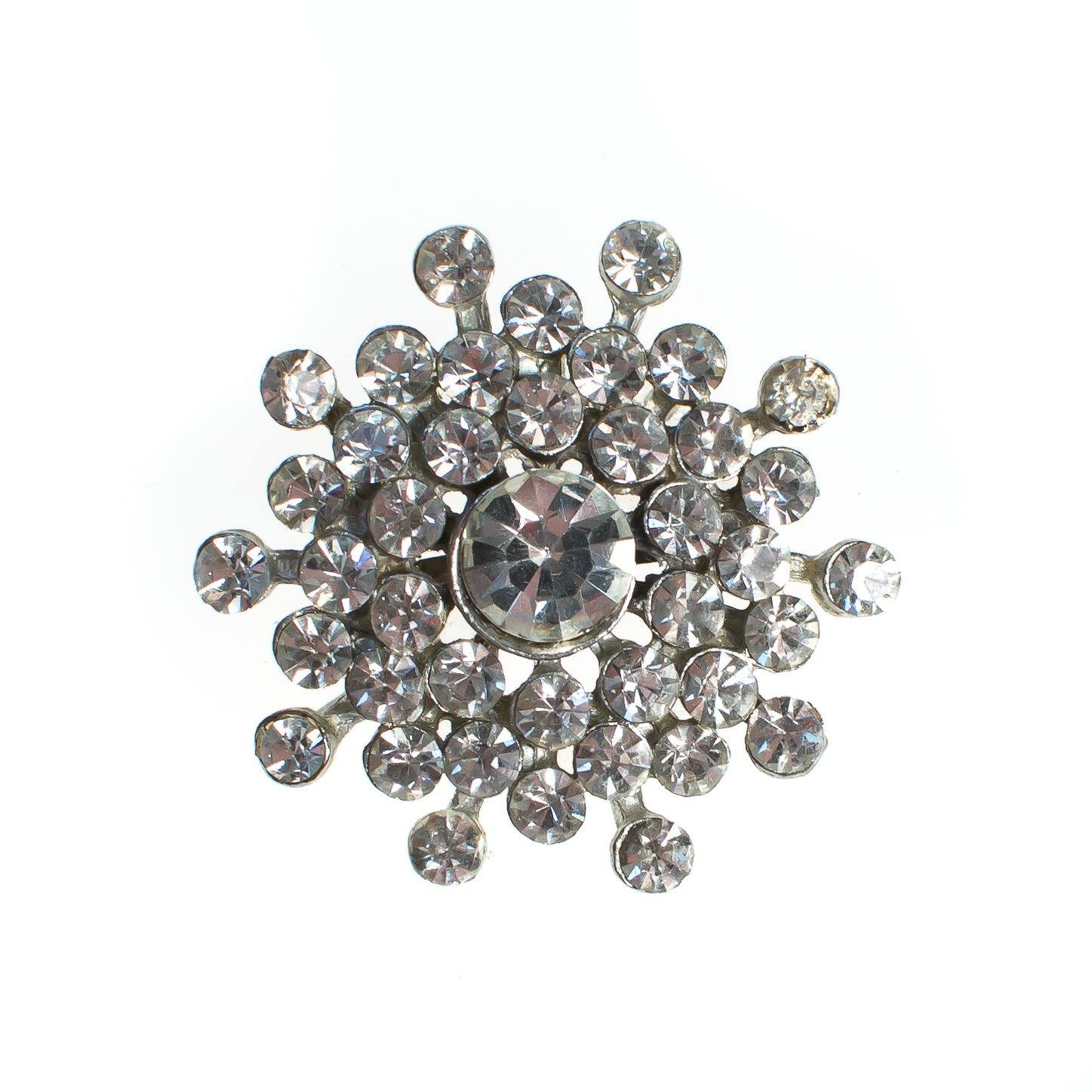 Vintage Art Deco Style Diamante Crystal Brooch, Silver Tone by Art Deco - Vintage Meet Modern Vintage Jewelry - Chicago, Illinois - #oldhollywoodglamour #vintagemeetmodern #designervintage #jewelrybox #antiquejewelry #vintagejewelry