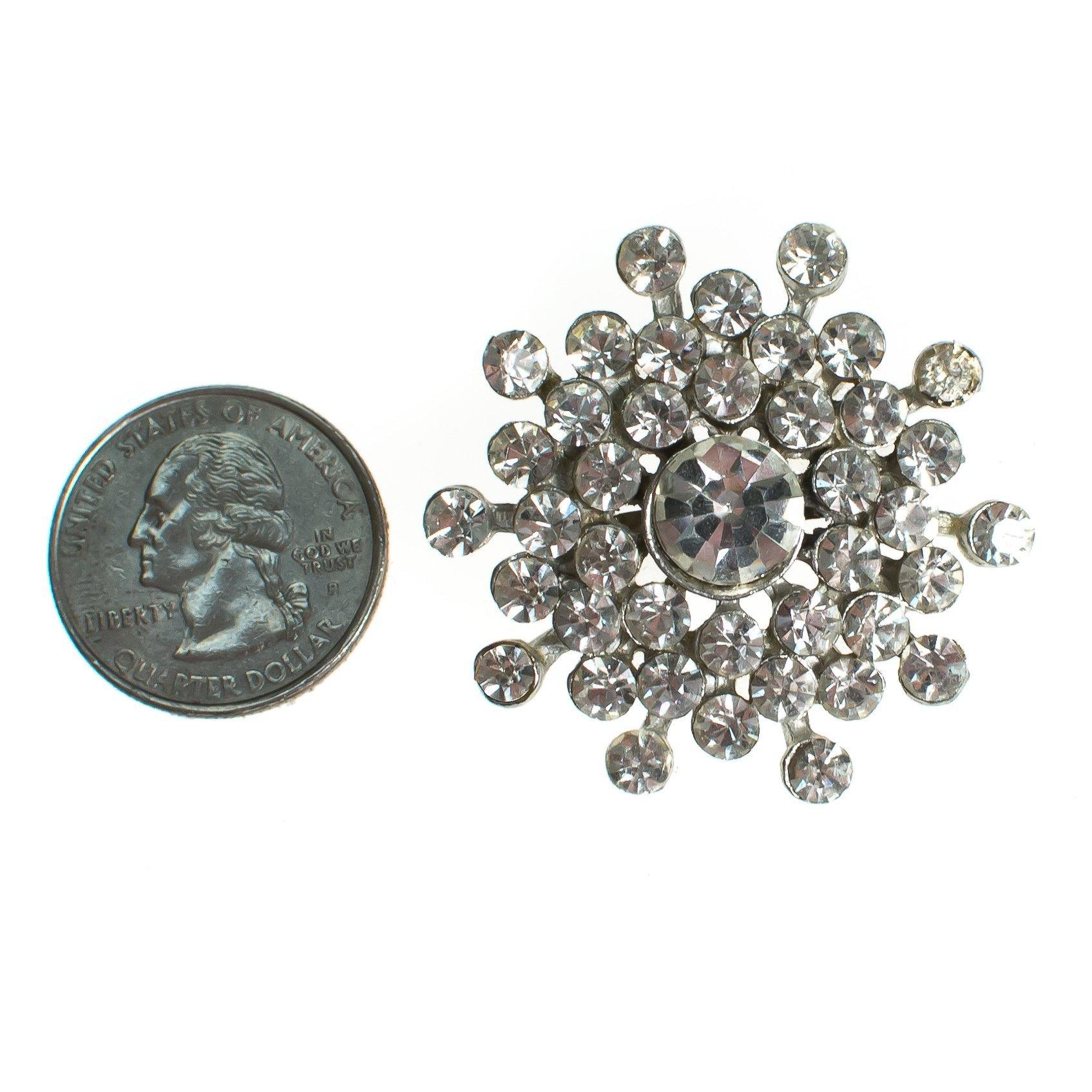 Vintage Art Deco Style Diamante Crystal Brooch, Silver Tone by Art Deco - Vintage Meet Modern Vintage Jewelry - Chicago, Illinois - #oldhollywoodglamour #vintagemeetmodern #designervintage #jewelrybox #antiquejewelry #vintagejewelry