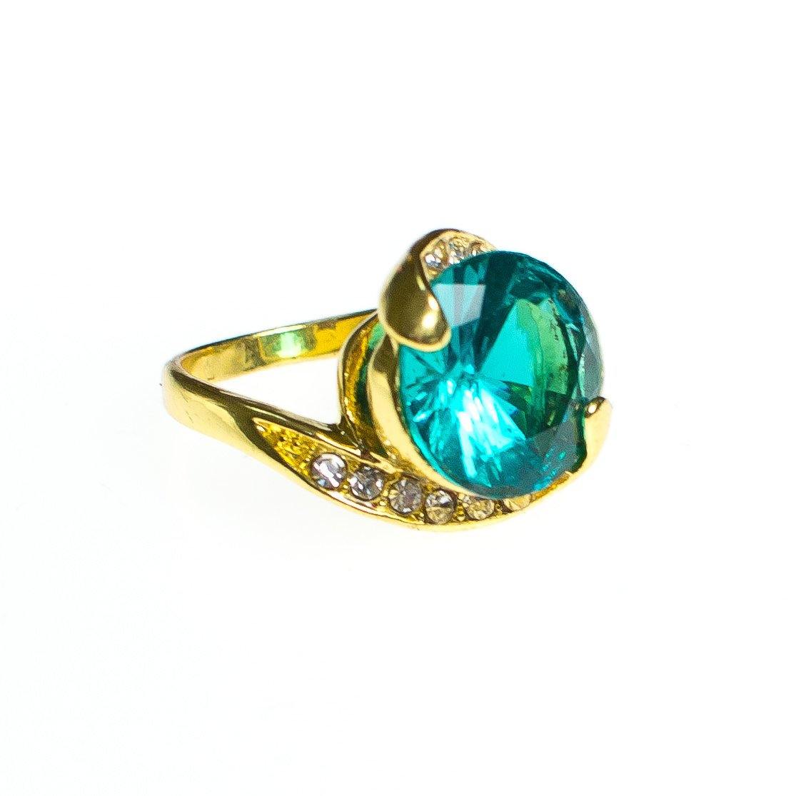 Vintage Aqua and Diamante Crystal Statement Ring Size 6 by 1980s - Vintage Meet Modern Vintage Jewelry - Chicago, Illinois - #oldhollywoodglamour #vintagemeetmodern #designervintage #jewelrybox #antiquejewelry #vintagejewelry