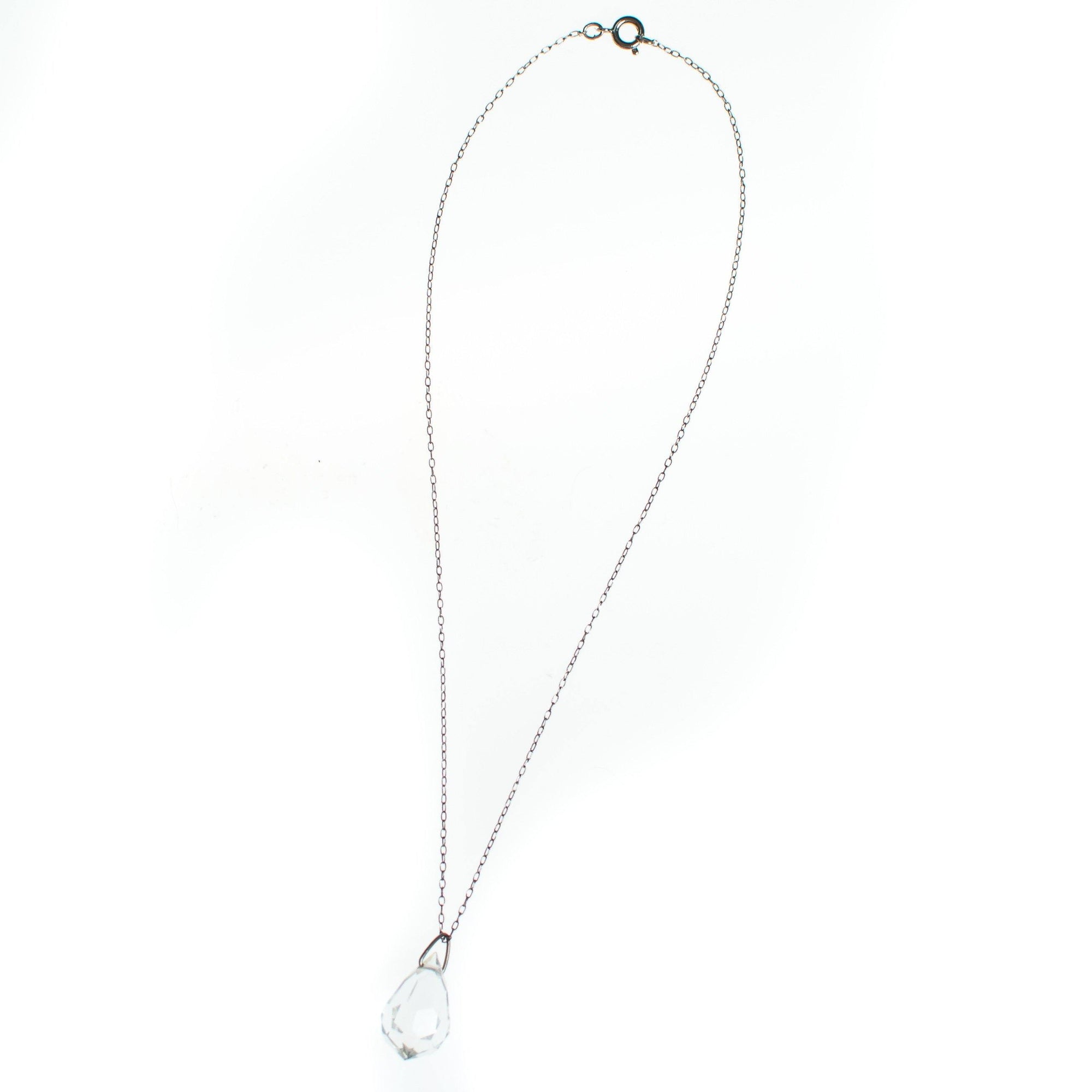 Vintage Art Deco Faceted Crystal Pendant Necklace by Art Deco - Vintage Meet Modern Vintage Jewelry - Chicago, Illinois - #oldhollywoodglamour #vintagemeetmodern #designervintage #jewelrybox #antiquejewelry #vintagejewelry