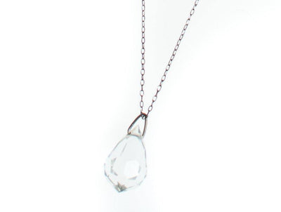 Vintage Art Deco Faceted Crystal Pendant Necklace by Art Deco - Vintage Meet Modern Vintage Jewelry - Chicago, Illinois - #oldhollywoodglamour #vintagemeetmodern #designervintage #jewelrybox #antiquejewelry #vintagejewelry