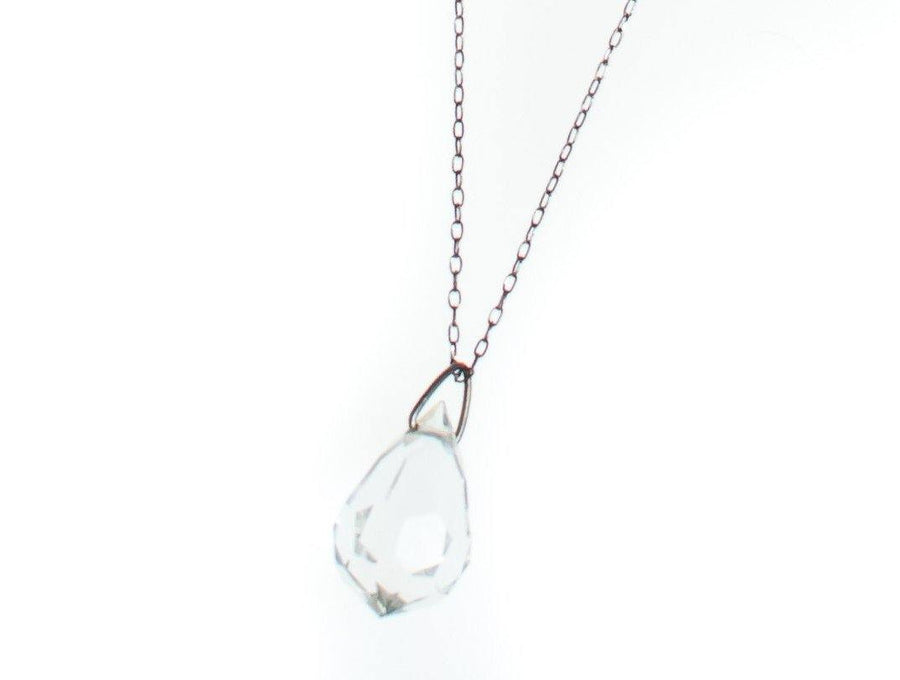 Vintage Art Deco Faceted Crystal Pendant Necklace by Art Deco - Vintage Meet Modern Vintage Jewelry - Chicago, Illinois - #oldhollywoodglamour #vintagemeetmodern #designervintage #jewelrybox #antiquejewelry #vintagejewelry