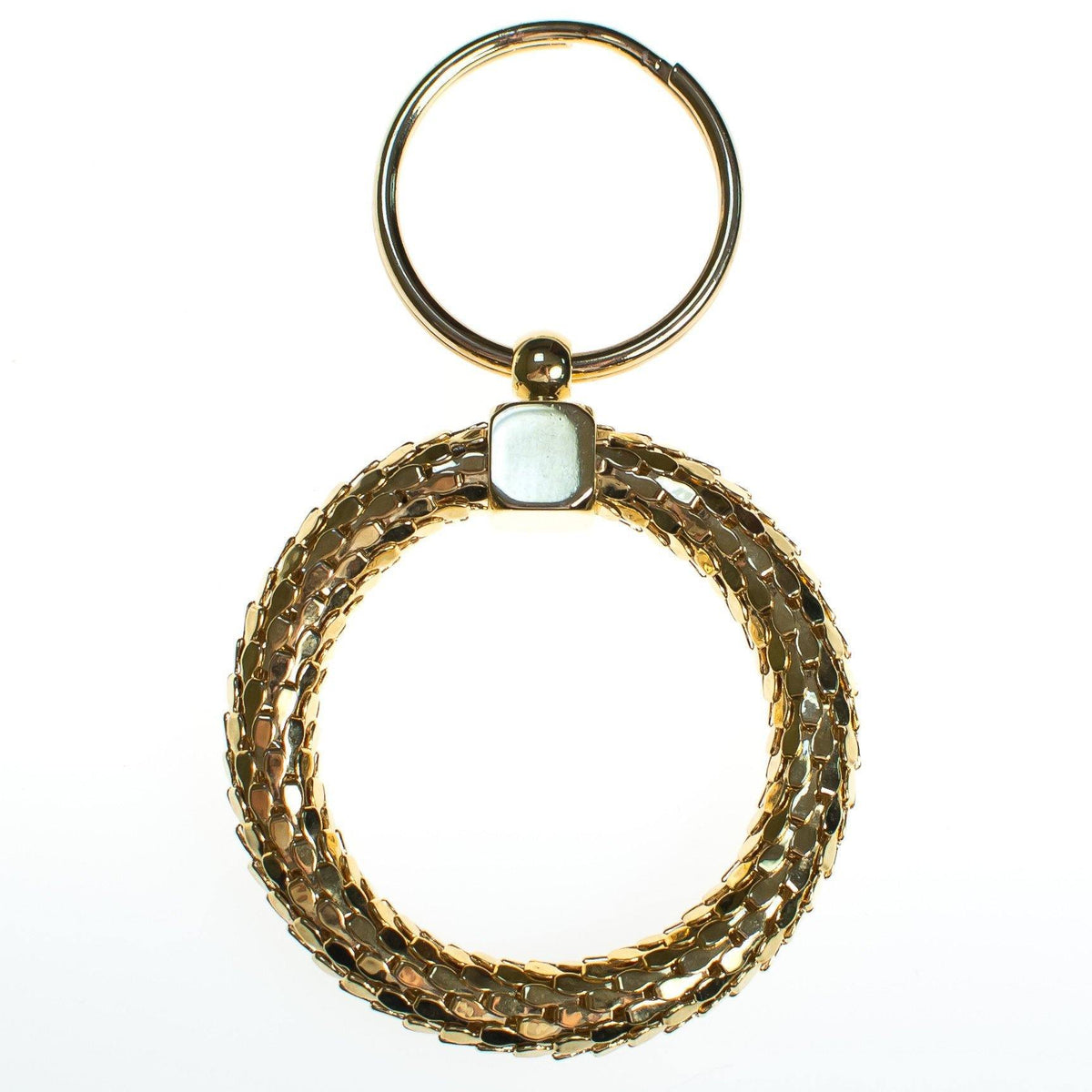 Vintage 1980s Whiting and Davis Gold Mesh Key Chain