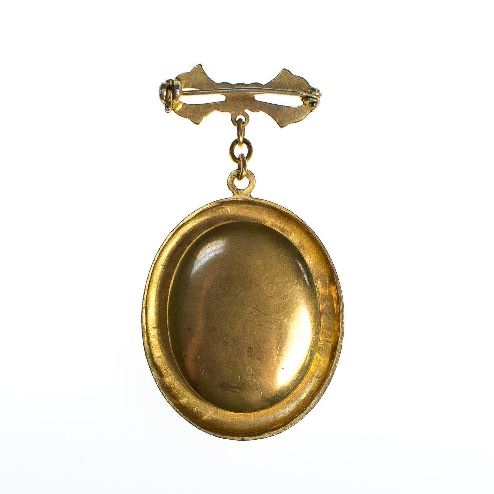 Vintage Guilloche Brooch, Etched Enamel Yellow Pink Rose, Locket, Gold Tone by 1960s - Vintage Meet Modern Vintage Jewelry - Chicago, Illinois - #oldhollywoodglamour #vintagemeetmodern #designervintage #jewelrybox #antiquejewelry #vintagejewelry