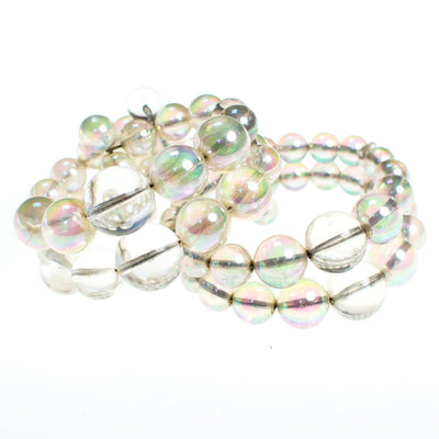 Vintage Auora Borealis Bubble Bead Double Strand Lucite Expanison Bracelet by Aurora Borealis - Vintage Meet Modern Vintage Jewelry - Chicago, Illinois - #oldhollywoodglamour #vintagemeetmodern #designervintage #jewelrybox #antiquejewelry #vintagejewelry