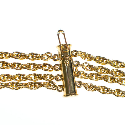 Vintage Swarovski Altier Caged Crystal Bead Multi Strand Necklace Gold With Jewel Tones by Swarovski - Vintage Meet Modern Vintage Jewelry - Chicago, Illinois - #oldhollywoodglamour #vintagemeetmodern #designervintage #jewelrybox #antiquejewelry #vintagejewelry