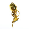Vintage 1940s Gilt Flower Brooch with Trembler Rhinestone Center by 1940s - Vintage Meet Modern Vintage Jewelry - Chicago, Illinois - #oldhollywoodglamour #vintagemeetmodern #designervintage #jewelrybox #antiquejewelry #vintagejewelry