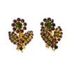 Vintage Purple and Green Rhinestone Flower Earrings, Clip On by 1960s - Vintage Meet Modern Vintage Jewelry - Chicago, Illinois - #oldhollywoodglamour #vintagemeetmodern #designervintage #jewelrybox #antiquejewelry #vintagejewelry